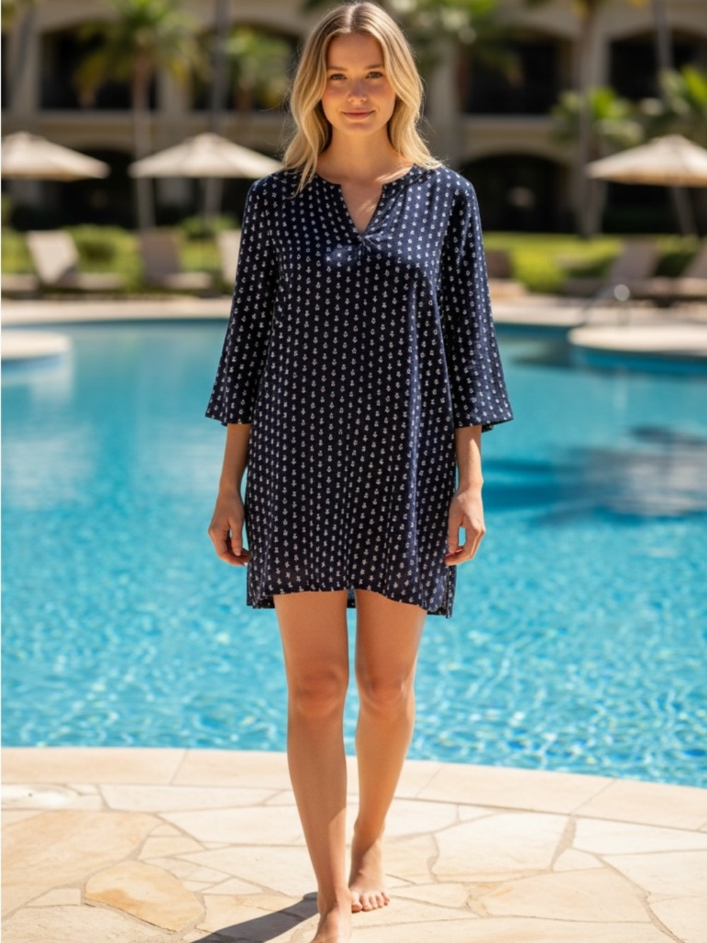 Crew Swim Cover Up Tunic Anchor Dress Resort Vacation Medium